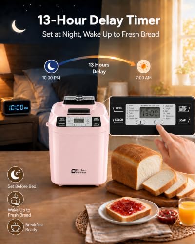 Kitchen in the Box Bread Maker, 2LB Bread Machine with Auto Nut Dispenser