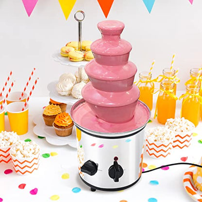 Chocolate Fountain, 4 Tiers Electric Melting Machine Chocolate Fondue Fountain Set with 6pcs Stainless Steel Forks, 4-Pound Capacity for Nacho Cheese, BBQ Sauce, Ranch