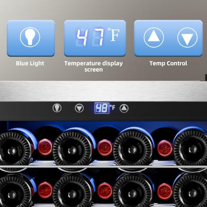 Antarctic Star Wine Cooler Refrigerator, Freestanding Wine Fridge with Adjust Temperature（32°F- 61°F）, 4.5 Cu.Ft Mini Fridge for home/bar/office, Black