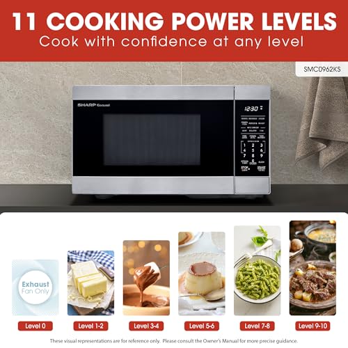 SHARP Countertop Microwave Oven with Removable 10.6" Carousel Turntable, 900 Watt, 0.9 Cubic Feet, Stainless Steel
