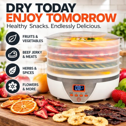MasterChef Digital Food Dehydrator w 5 Large Trays and Temperature Controls