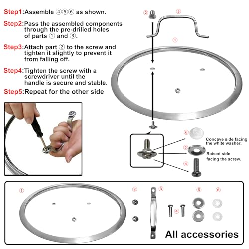 DELARLO Paella Pan 14 Inch Tri-Ply Stainless Steel Paella Pan with Lid, Jumbo Frying Pan, kitchen Induction Large Skillets,Great for Paella Parties Indoors Outdoors,Heavy Duty Style