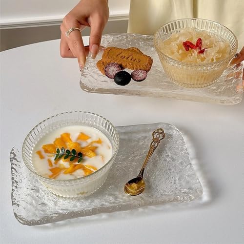 Nagpew 12 Pack Small Glass Bowls Set, 12 Oz Fluted Prep Dessert Bowls for Kitchen, Stackable Snack Serving Bowls Side Dishes for Ice Cream, Dipping, Yogurt, Cereal, Candy