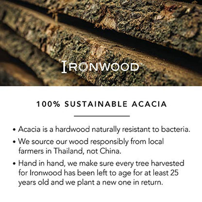 Ironwood Gourmet Square Cutting Board, Acacia Wood 0.5 x 9 x 9 inches