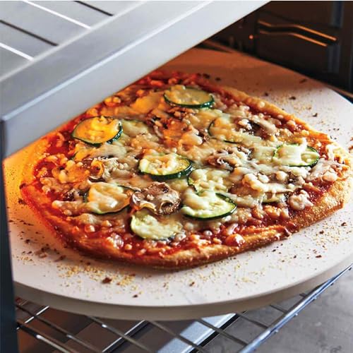 AUPLEX 9'' Pizza Stone for Oven and Grill Round Baking Stone Heavy Duty Cordierite Pizza Cooking Pan for Indoor Electric Ovens Baking Crisp Crust Pizza Bread with RV Oven Home(23cm*1cm)
