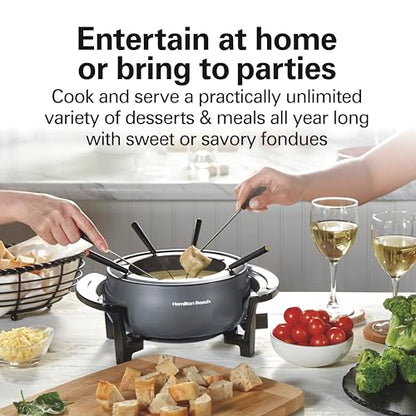 Hamilton Beach 12 Cup Electric Fondue Pot Set with Temperature Control