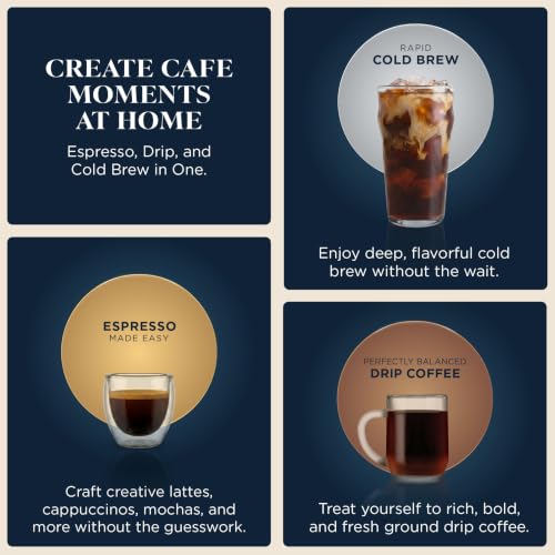Ninja Luxe Café Premier 3-in-1 Espresso Machine, Drip Coffee, & Cold Brew