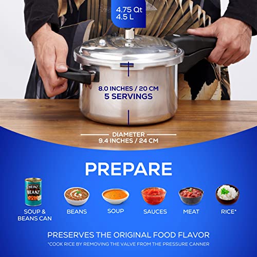 Universal Ultra 4.75 Quart Pressure Cooker, Anti-Rust Aluminum Stovetop Pressure Cooker with 5-Layer Safety System, Dishwasher Safe, 5-Serving Capacity