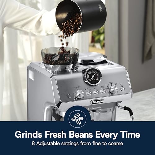 De'Longhi La Specialista Arte Evo Espresso Machine - Compact Cold Brew Coffee Maker with Grinder, Milk Steam Wand/Frother & Tamping Tools - Home Barista Kit for Lattes, Cappuccinos, Iced Coffee