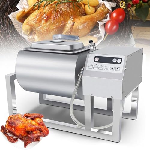 Meat Tumbler Marinator, 36lb/18L Vacuum Tumbler Marinating Machine Stainless Steel Vacuum Curing Machine for Chicken Steak Pork, Three-Speed Bidirectional Rotation Food Processing
