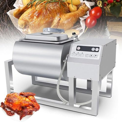 Meat Tumbler Marinator, 36lb/18L Vacuum Tumbler Marinating Machine Stainless Steel Vacuum Curing Machine for Chicken Steak Pork, Three-Speed Bidirectional Rotation Food Processing