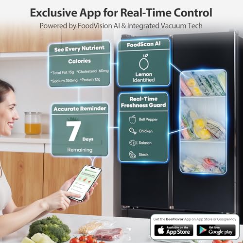 95kPa Vacuum Sealer Machine with AquaLock Technology, Dual-Pump Automatic Food Sealer for Dry & Moist Foods, Double Heat Seal, Built-in Cutter, Bag Storage & Accessory Hose,2 Bag Rolls,Stainless Steel