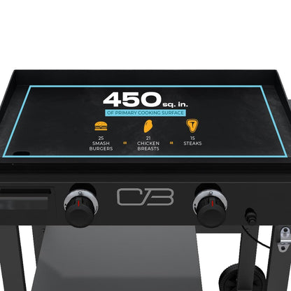 Charbroil 28" Performance Series Propane Gas Griddle with Cart 2 Burner Flat Top Grill, Black - 463459924