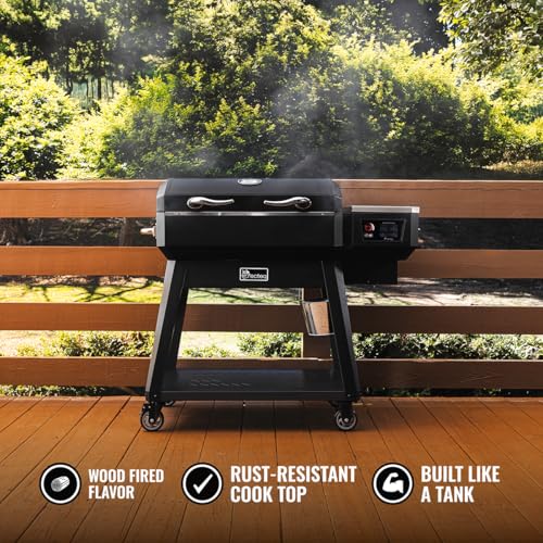 recteq Pellet Grill SmokeStone RT-480SS, Outdoor Griddle Grill with Even Temperature, Rolled Steel Cooktop