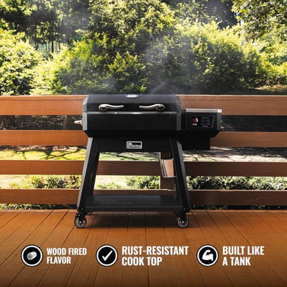 recteq Pellet Grill SmokeStone RT-480SS, Outdoor Griddle Grill with Even Temperature, Rolled Steel Cooktop