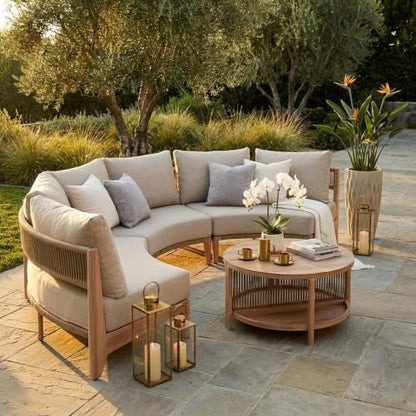 SUNSITT 5-Piece Modular Wicker Outdoor Sectional Sofa Set with Split Table
