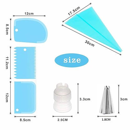 29 Pcs Piping Bags and Piping Tips Set, Stainless Steel Frosting Piping Bake Cake Decorating Kit, Pastry Cake Decorating Tips For Cookies Cupcake