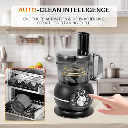 12 Cup Smart Food Processor, Electric Food Chopper Slicer