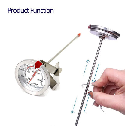 Candy Oil Frying Thermometer Turkey Thermometerwith Clip (2 Pack and 8 Inch Probe - Best Candy Thermometer for Candy Making,Tall pots,Candle,Candy Making,Deep Frying