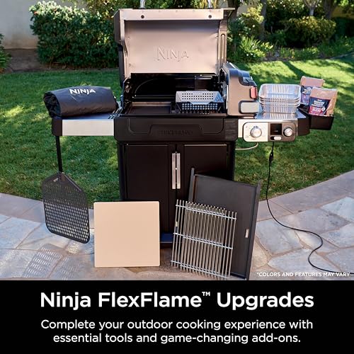 Ninja FlexFlame Upgrades 16’’ Artisan Pizza Stone, Durable Cordierite Stone, 5-Minute Pizzas, Homemade Artisan Pizza, Bread, Calzones, & More, Heat-Safe up to 600F, XL Surface, XSKPGPIZASTN