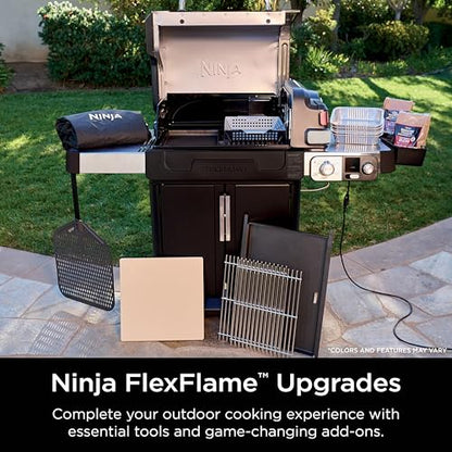 Ninja FlexFlame Upgrades 16’’ Artisan Pizza Stone, Durable Cordierite Stone, 5-Minute Pizzas, Homemade Artisan Pizza, Bread, Calzones, & More, Heat-Safe up to 600F, XL Surface, XSKPGPIZASTN