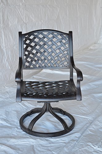 Nassau Outdoor Patio 11 pcs Dining Set Table 46" X 120" and 10 Chairs Dark Bronze, Cast Aluminum