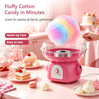 Cotton Candy Machine for Home & Kids, Mini Countertop Cotton Candy Maker