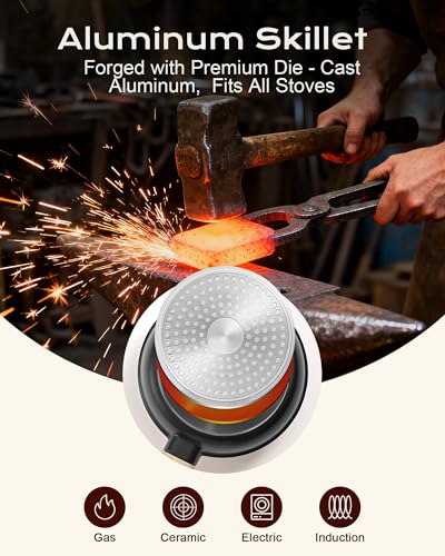 Yonida Non Stick Frying Pan, 8 inch Omelette Pan, Healthy Non Toxic Egg Pan with Heat-Resistant Handle, PFOA-Free Cooking Pan, Dishwasher Safe, Compatible with All Cooktops