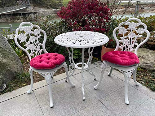 Mandolin White Rose Cast Aluminum 5 Piece Patio Dining Bistro Set