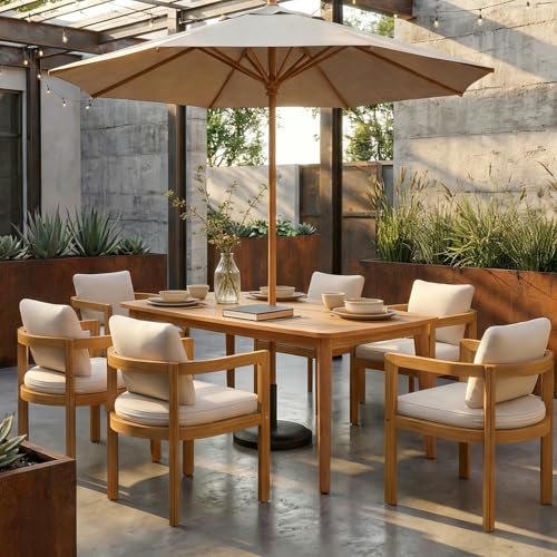 SUNSITT 7-Piece Outdoor Patio Dining Set w/63'' Patio Dining Table