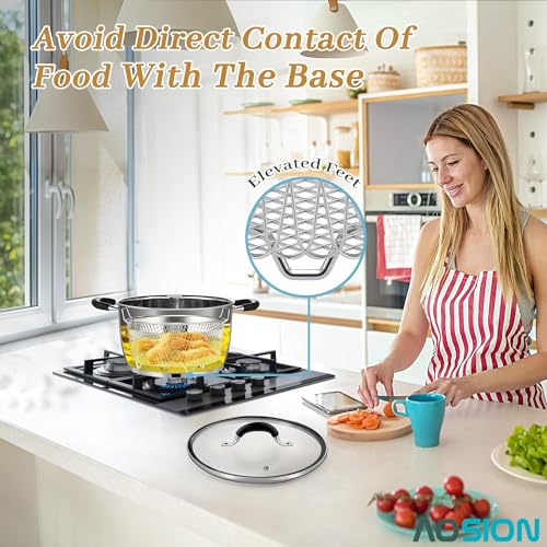 6 Quart Deep Fryer Pot with Basket, Stainless Steel Frying Pot
