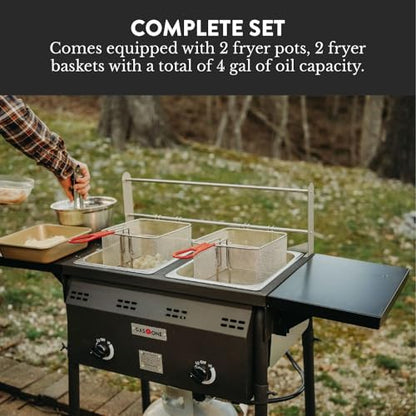 GasOne B-5850B Outdoor Propane Double Deep Fryer