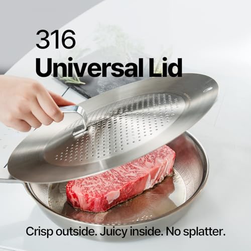 Chefwin 316 Stainless Steel Removable Handle Cookware, 5-Ply Stackable Cookware Set, 6-Piece Pans with Universal Lid, Induction Compatible, Oven & Dishwasher Safe