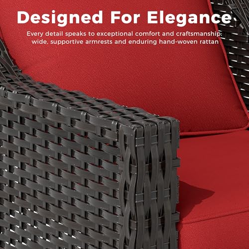 MeetLeisure Luxury 3 Seater Outdoor Patio Couch with Handwoven PE Wicker
