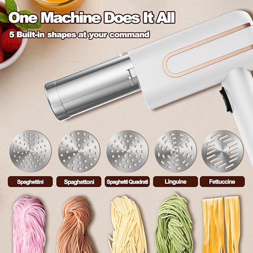 Bestery 5 in 1 Electric Pasta Maker Machine, Upgraded Powerful Motor
