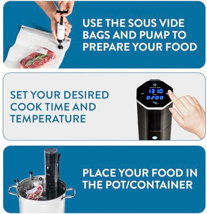 Yedi Infinity Sous Vide Cooker, Powered by Octcision Technology, Deluxe Accessory Kit, Recipes, 1000 Watts