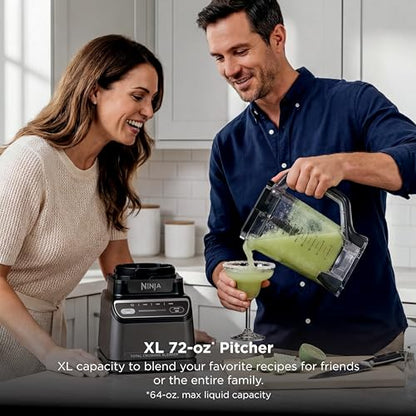 Ninja Professional Blender 2.0 | Smoothie Maker, Drink Mixer, Grinder, Ice Crusher | Total Crushing Technology, Auto-iQ Program, 1200W Power, XL 72-oz. Pitcher | Dark Grey | BR201AMZ