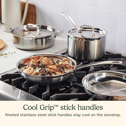 Cuisinart 15 Piece Cookware Set, MultiClad Pro Triple Ply, Silver, MCP-15N