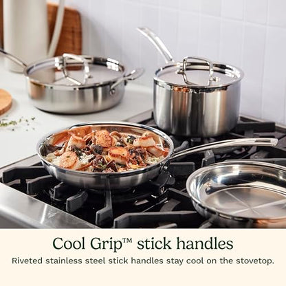 Cuisinart 15 Piece Cookware Set, MultiClad Pro Triple Ply, Silver, MCP-15N