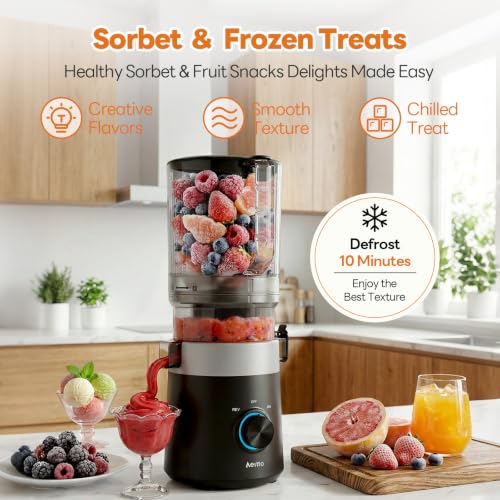Aeitto 3-in-1 Juicer Machines, 6.0" Wide Mouth, Mesh-Free Easy to Clean