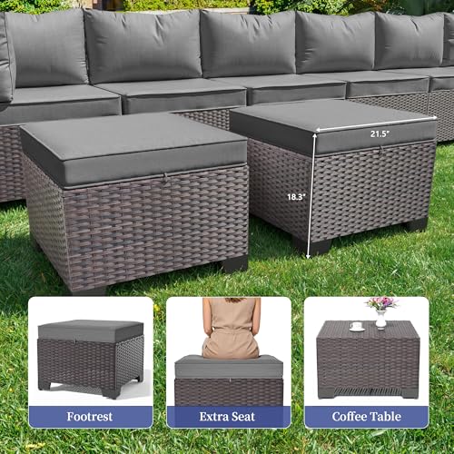 RTDTD 13 Pieces Outdoor Patio Furniture Set,Grey