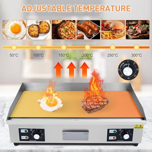 Garvee 29 In Commercial Electric Griddle, Flat Top Grill Countertop Griddle