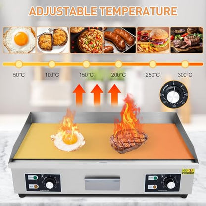 Garvee 29 In Commercial Electric Griddle, Flat Top Grill Countertop Griddle
