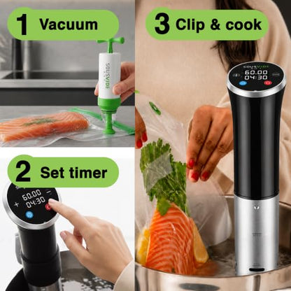 Sous Vide Cooker 1000W | Digital Sous Vide Machine with 30 Vacuum Seal Bags
