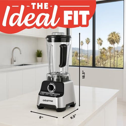 Gourmia Heavy Duty Countertop Blender – 2L BPA-Free Pitcher, 1500W High-Speed Motor, 45,000 RPM, 4 Presets, Variable Speed Dial, Built-In Tamper, Dishwasher-Safe Parts, Stainless Steel