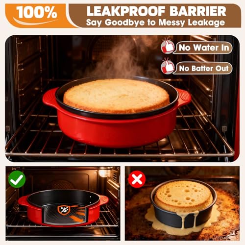 MASSUGAR 4 7 9 Inch Springform Pan Cheesecake Pan with Silicone Protector, 50 Pcs Parchment Paper Liners, 3 Cake Scrapers, Leakproof Round Cake Pan for Baking in Water Bath Nonstick Spring Form Pan