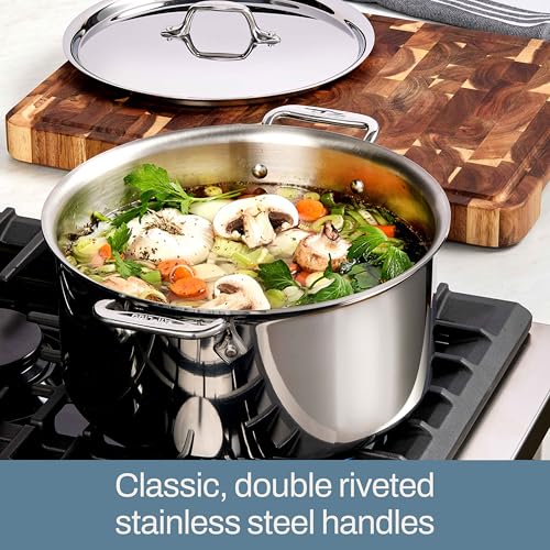 All-Clad D3 Stainless Steel 10 Piece Cookware Set- Made in USA- Includes Frying Pans, Saucepan, Soup Pot, Sautépan, Stockpot - Professional Grade -Oven Safe & Induction Compatible