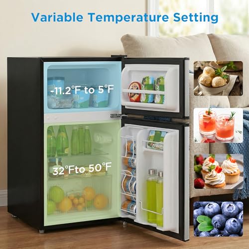 Midea 3.1 Cu.ft Mini Fridge with Freezer, Energy Star Certified, for Dorm