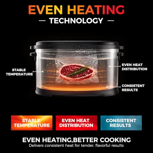 Homtone Sous Vide 6 Quart, 520W Fast Heating, All-In-One, Stainless Steel