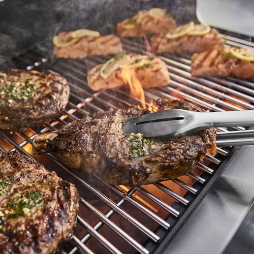 Weber Genesis S-335 Liquid Propane Gas Grill for Outdoor Cooking, Stainless Steel, 3 Burners and 1 Side Burner – Stainless Steel Cooking Grates, PureBlu Burners & Sear Zone